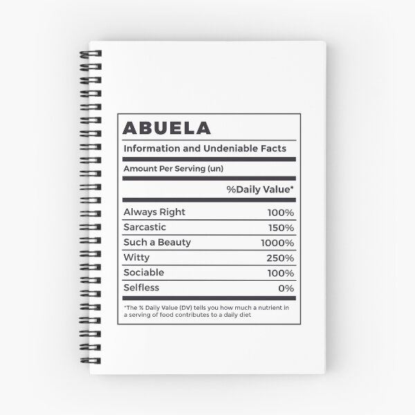 Item preview, Funny Abuela Nutritional Facts designed and sold by MrEddie10.