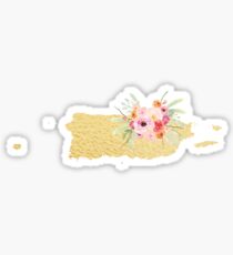Gold Puerto Rico Sticker