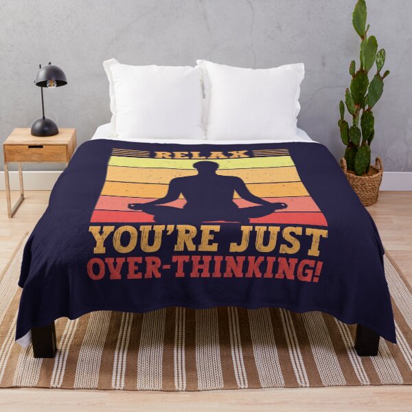 Item preview, Cute, Trendy and Motivational Quote RELAX, YOU’RE JUST OVER-THINKING for over-thinkers, Sarcastic, Inspirational Art Saying and Mental Health Awareness theme. designed and sold by zenturtlemerch.
