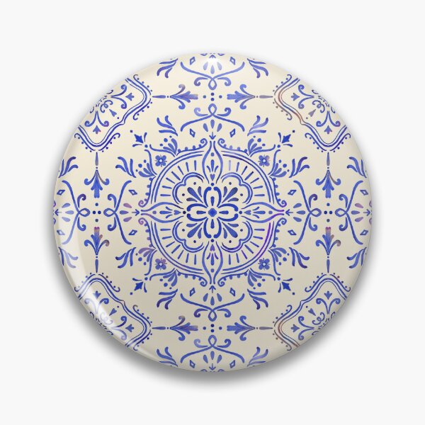 Item preview, Mediterranean style blue floral ornament designed and sold by ChateauMargot.