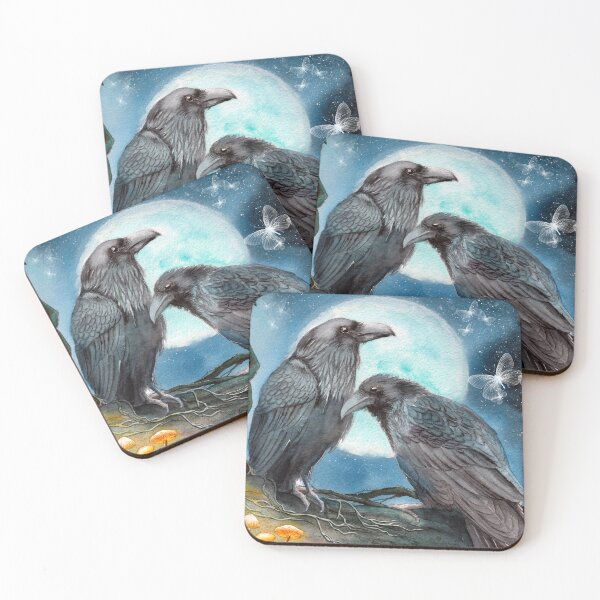 Item preview, Two ravens under the moon designed and sold by MaryWatercolor.