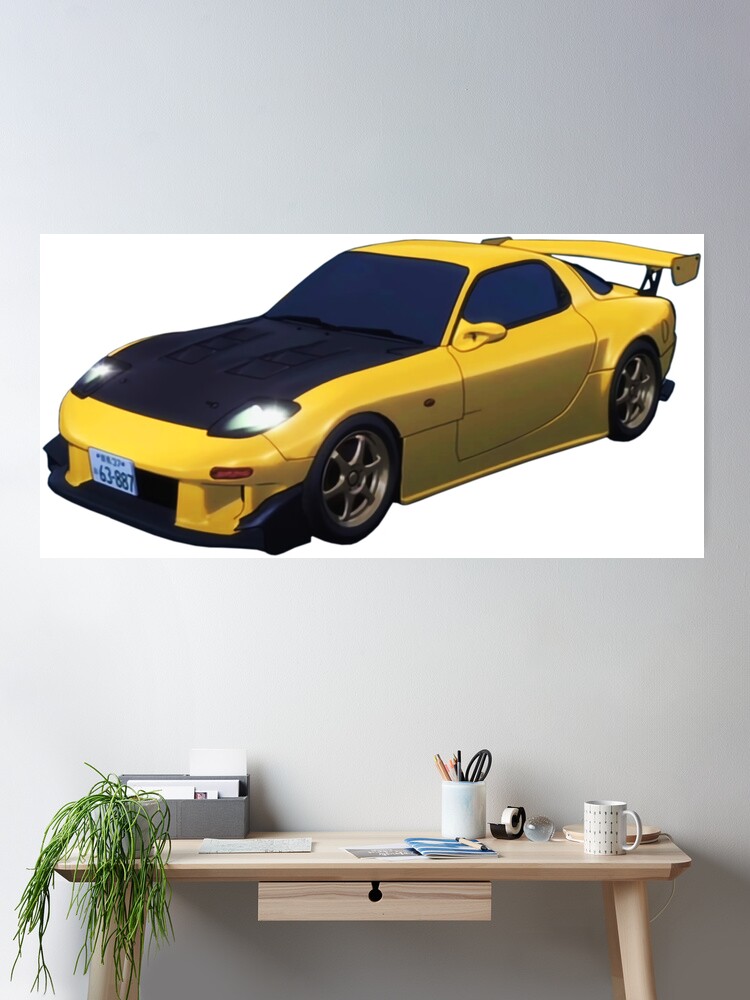 【takahashi】額装３点セット【DEATH NYC】 Initial D No.12 MAZDA RX7 FD3S Manga vol.1 Spec Keisuke