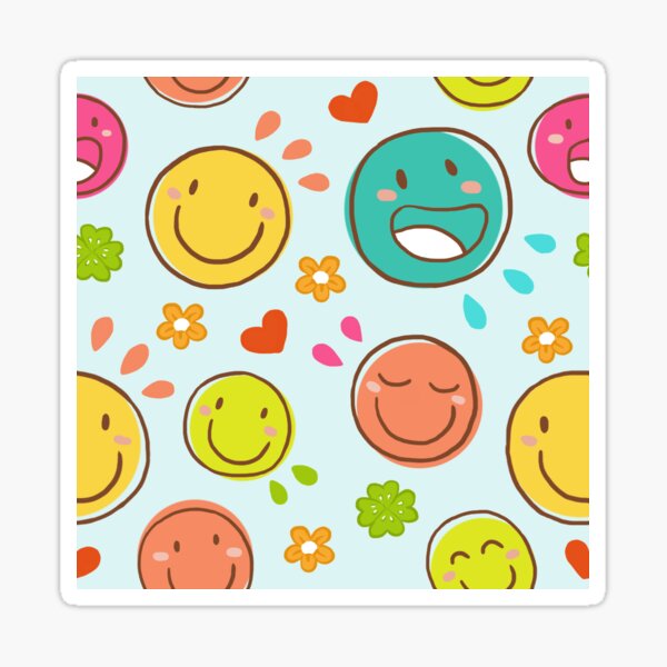 Smiley faces | Blue Sticker