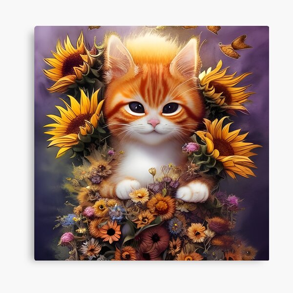 Lienzos: Gatos Y Girasoles | Redbubble