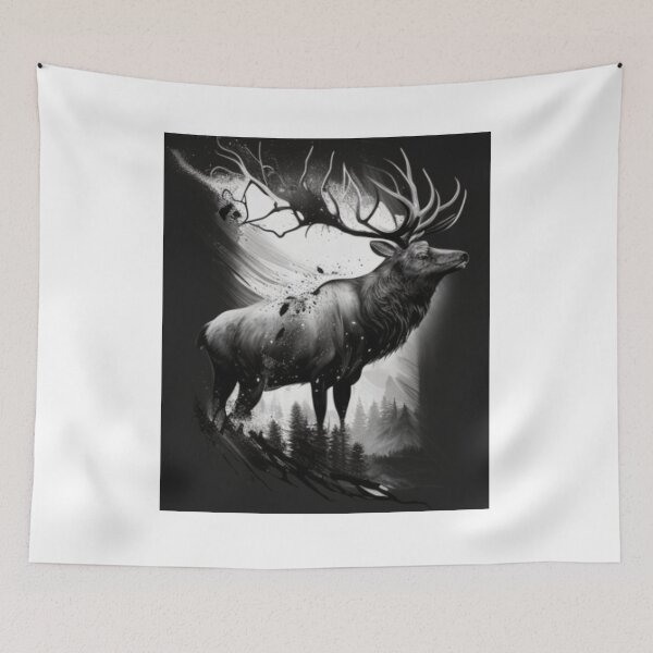 Item preview, Elk in Forest Ink Painting designed and sold by CMHerd.