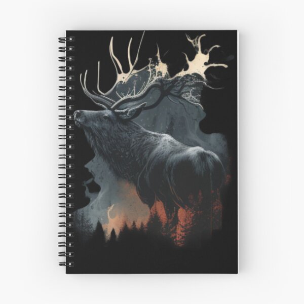 Item preview, Intricate Elk in Burning Forest Painting designed and sold by CMHerd.