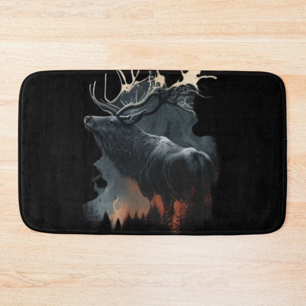 Item preview, Intricate Elk in Burning Forest Painting designed and sold by CMHerd.