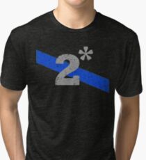 Two Asterisk K9 Officer Thin Blue Line Flag Tri-blend T-Shirt