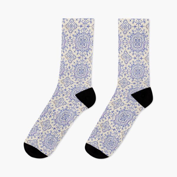 Item preview, Mediterranean style blue floral ornament designed and sold by ChateauMargot.