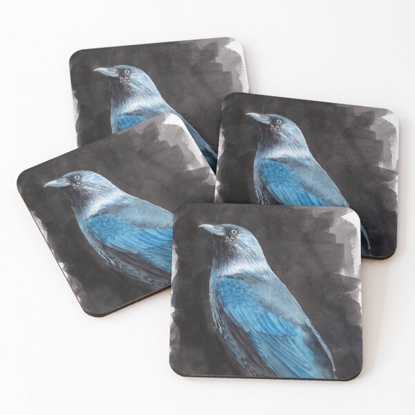 Item preview, Watercolor beautiful western jackdaw designed and sold by MaryWatercolor.