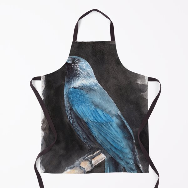 Item preview, Watercolor beautiful western jackdaw designed and sold by MaryWatercolor.