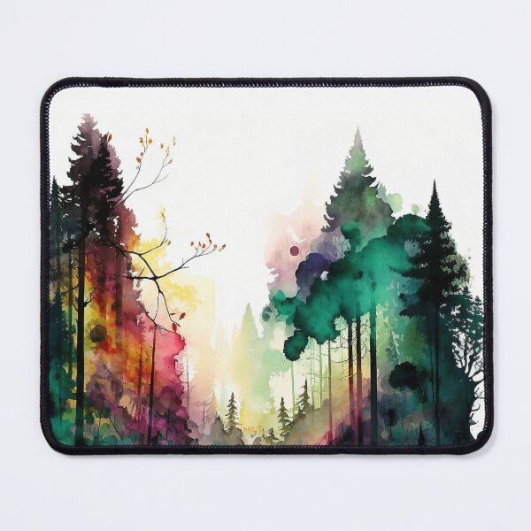 Item preview, colorful forest watercolor painting designed and sold by shokA Design.