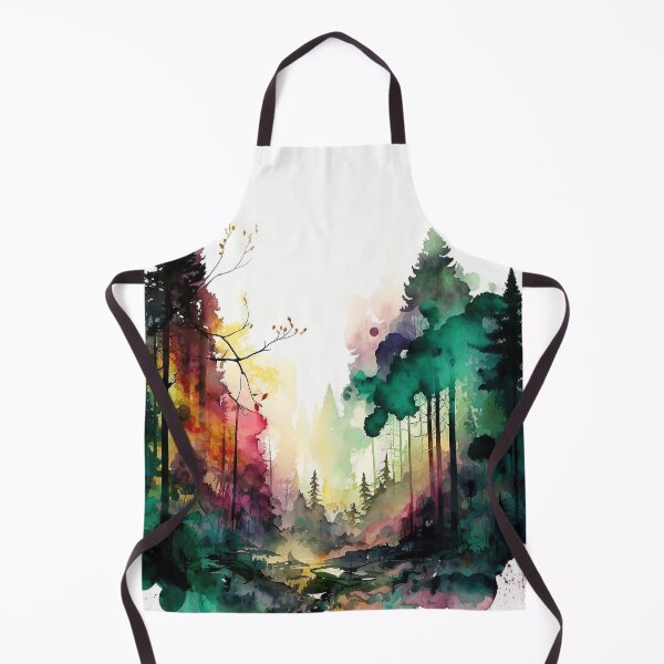 Item preview, colorful forest watercolor painting designed and sold by shokA Design.