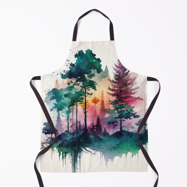 Item preview, colorful forest watercolor painting designed and sold by shokA Design.