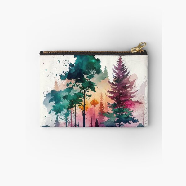 Item preview, colorful forest watercolor painting designed and sold by shokA Design.
