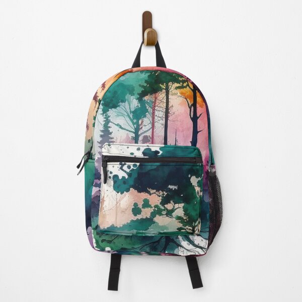 Item preview, colorful forest watercolor painting designed and sold by shokA Design.