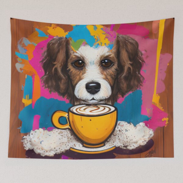 Item preview, A Dog and His Cup of Joe - A Happy Dog and His Favorite Beverage designed and sold by WBP Mart.