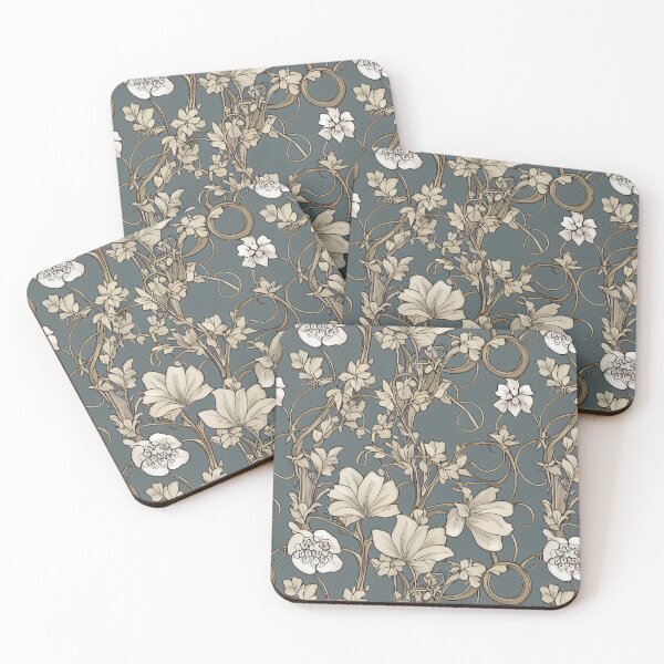 Item preview, Grey floral pattern designed and sold by YeKnot.