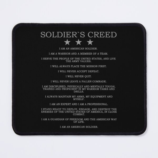 Item preview, US Soldier´s Creed Soldier´s Ethos Soldier´s Rules #2875 designed and sold by Rare-Militia.