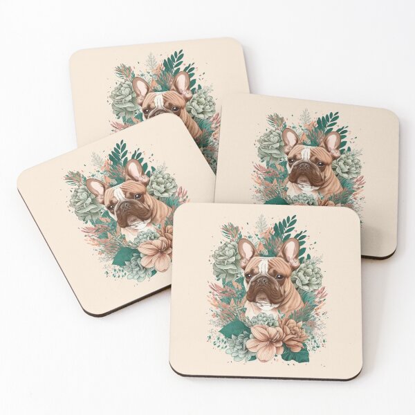 Artikelvorschau, Florales Frenchie-Design für Frenchie-Mama entworfen und verkauft von cutefashion.
