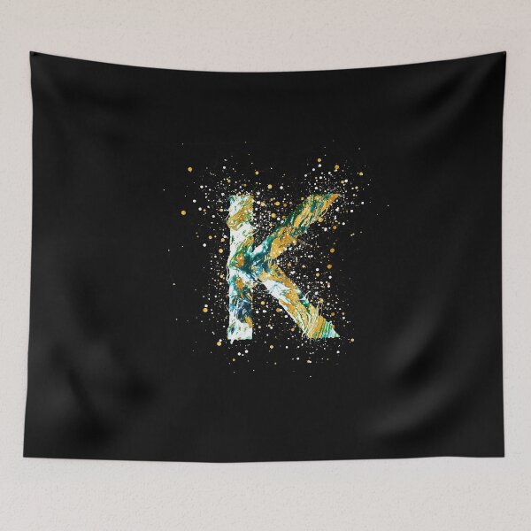 Item preview, Monogram K - Abstract Golden Splashes I designed and sold by © Maya Lavda || wocado.