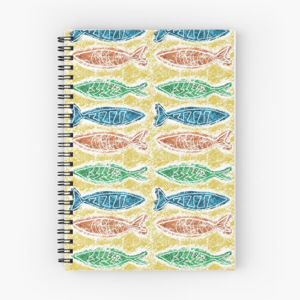 Item preview, Hand-drawn red, green and blue fish pattern for a beachy flair designed and sold by Lilly-Rune.