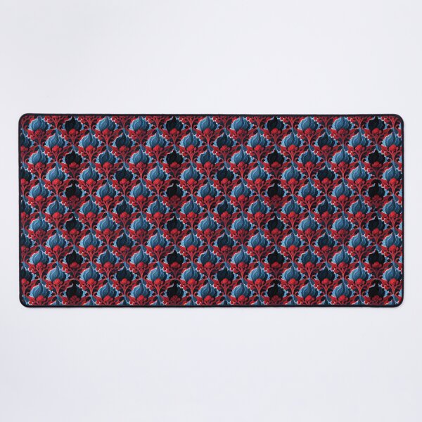 Aperçu de l'œuvre Motif de contraste géométrique floral rouge et bleu créée et vendue par YeKnot.