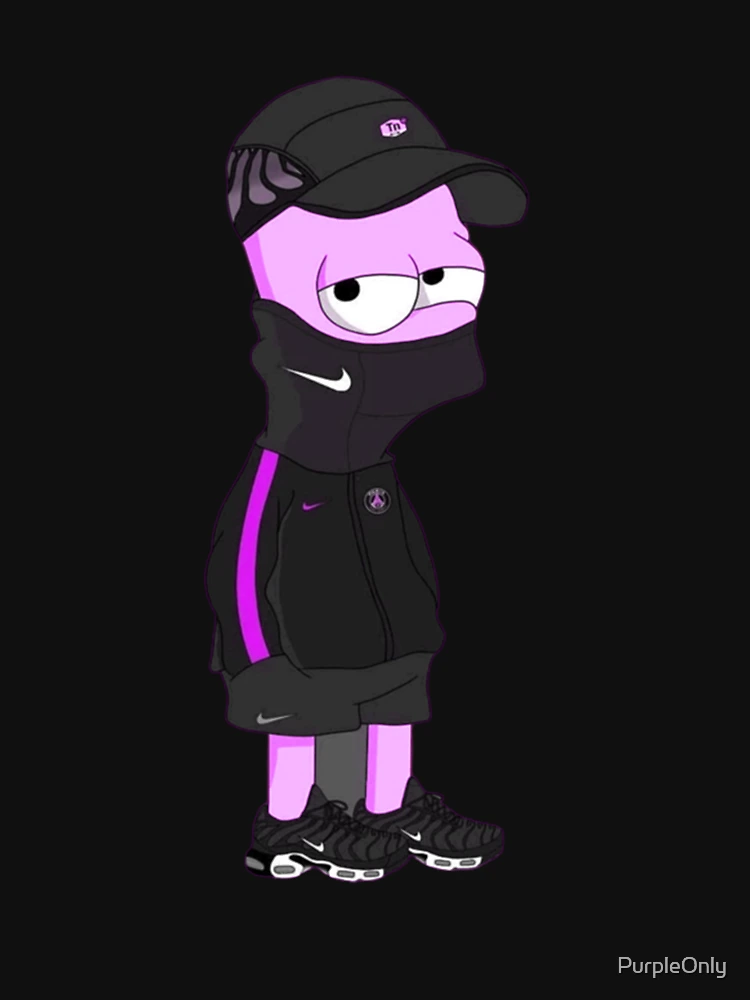 Sad Bart Simpson with a purple hoodie by EmojiFaze on DeviantArt