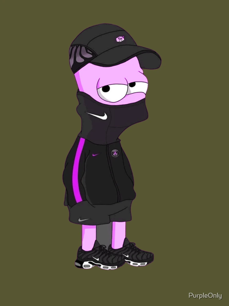 Sad Bart Simpson with a purple hoodie by EmojiFaze on DeviantArt