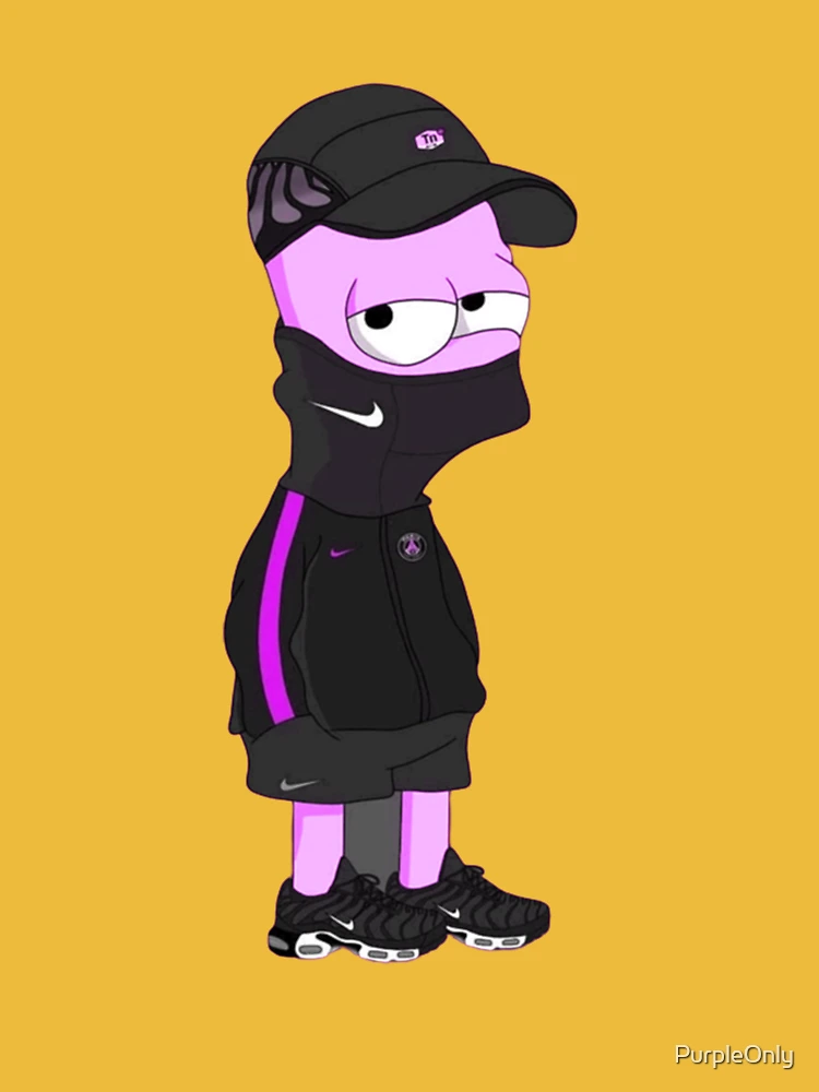 Sad Bart Simpson with a purple hoodie by EmojiFaze on DeviantArt