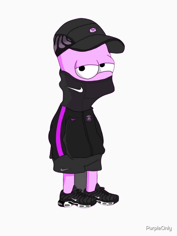 Sad Bart Simpson with a purple hoodie by EmojiFaze on DeviantArt