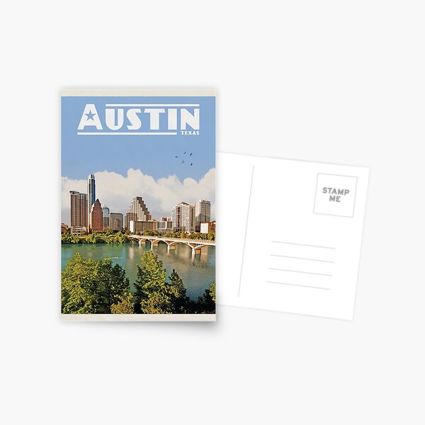 Item preview, Austin Texas Vintage Travel Poster designed and sold by Vintaprints-co.
