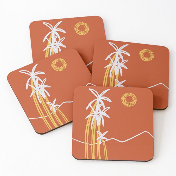 Item preview, Minimalist Retro Palm Trees and Sun, Dunes in the background designed and sold by CamilleIllus.