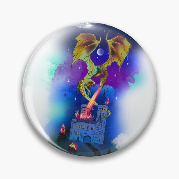 Item preview, Wyvern dragon breathing a fire on the castle designed and sold by makiangelo2.
