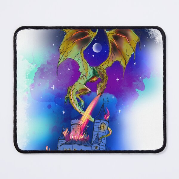 Item preview, Wyvern dragon breathing a fire on the castle designed and sold by makiangelo2.