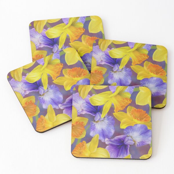 Item preview, Iris And Daffodil Repeated Pattern Surface Seamless Design  designed and sold by Tina Veenstra.