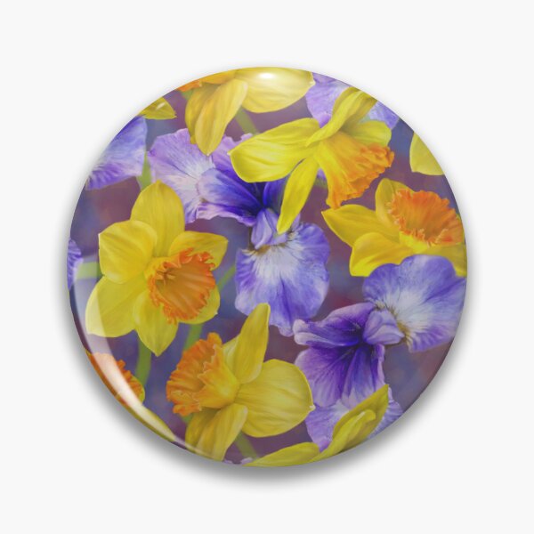 Item preview, Iris And Daffodil Repeated Pattern Surface Seamless Design  designed and sold by Tina Veenstra.