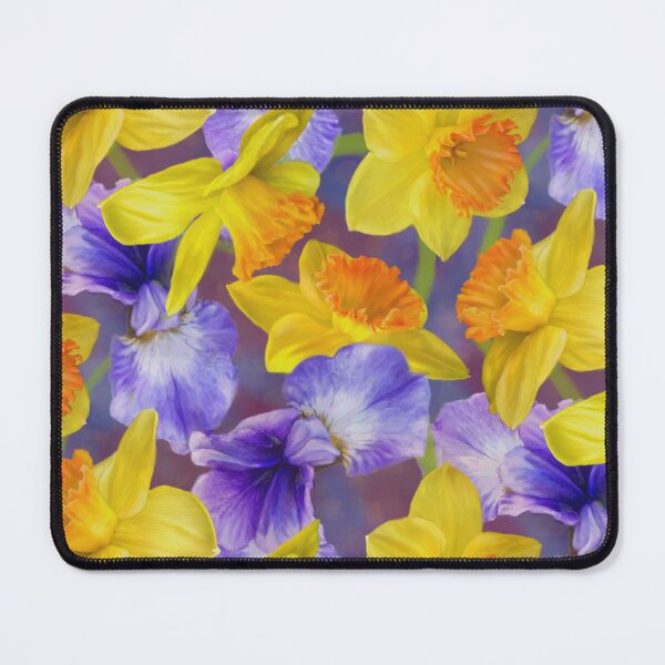Item preview, Iris And Daffodil Repeated Pattern Surface Seamless Design designed and sold by Tina Veenstra.