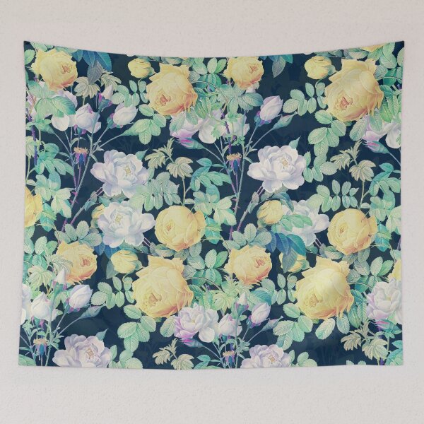 Item preview, Romantic Yellow White roses floral Blue Design designed and sold by NdesignTrend.