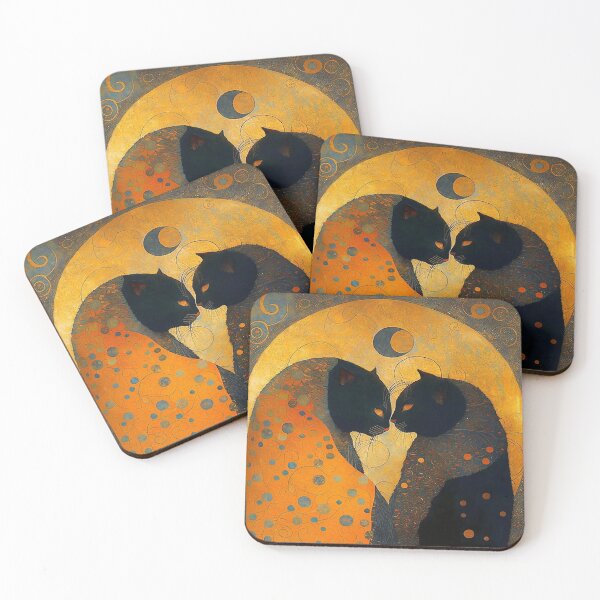 Item preview, Cats Kiss - The Kiss - Gustav Klimt remake - for cat lovers, for Klimt lovers designed and sold by EmeraldeaArt.