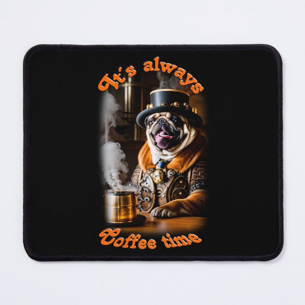 Artikel-Vorschau von Mops-Zeit Kaffee-Zeit. Lustiges Mops-Portrait., designt und verkauft von ArtCreator2023.