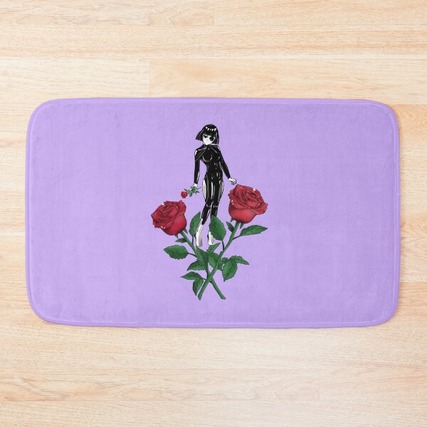 Item preview, Ruby Red Roses Mysterious Kawaii Girl with Eye Patch designed and sold by InspiredForever.