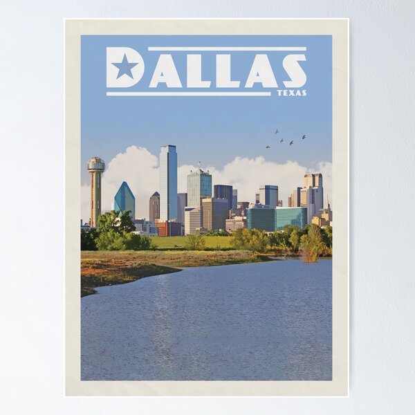 Item preview, Dallas Texas Vintage Travel Poster designed and sold by Vintaprints-co.