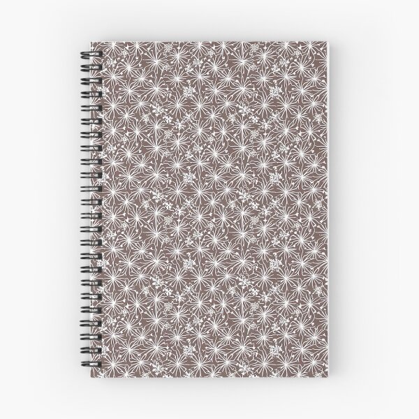 Item preview, White flowers on brown pattern designed and sold by ibelieveimages.