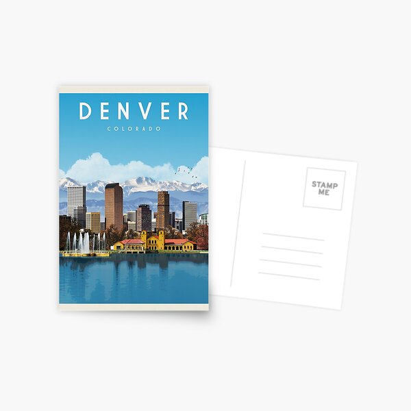 Item preview, Denver Colorado Vintage Travel Poster designed and sold by Vintaprints-co.