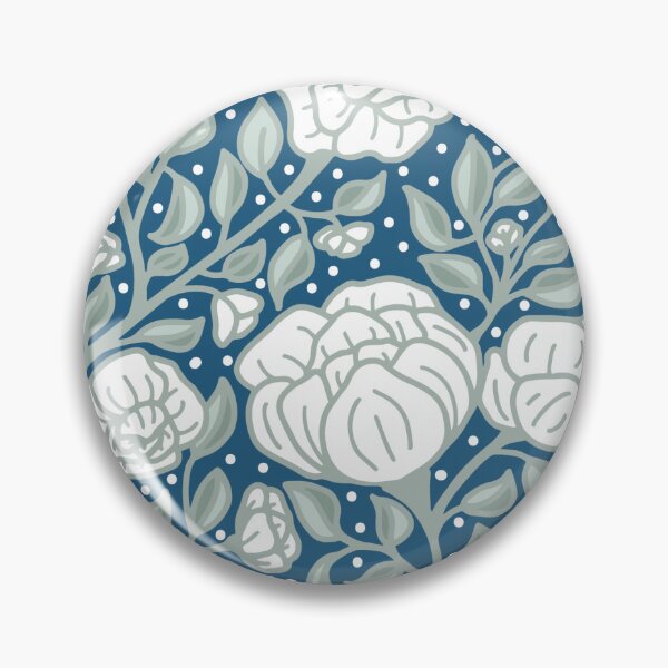 Item preview, Floral rastrero con flores blancas_Azul designed and sold by AmberMaeJacobs.
