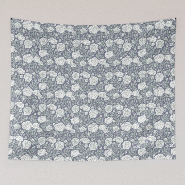 Item preview, Trailing Floral with White Flowers_Purple designed and sold by AmberMaeJacobs.