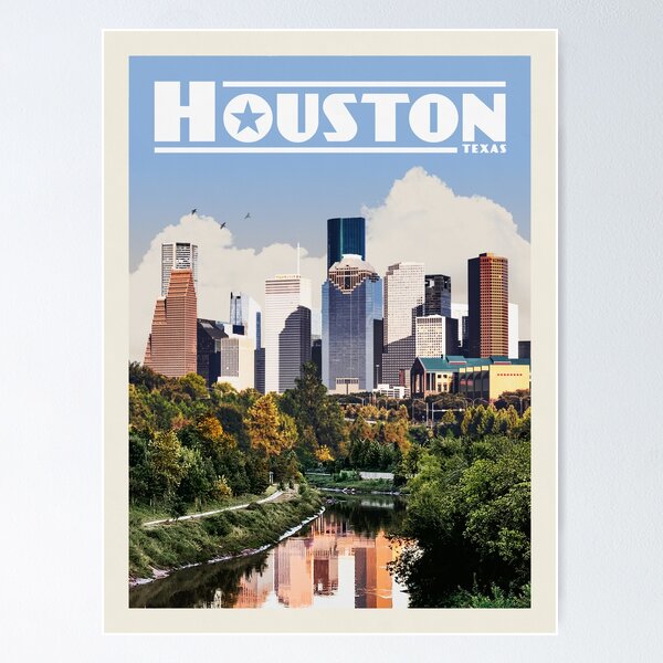 Item preview, Houston Texas Vintage Travel Poster designed and sold by Vintaprints-co.