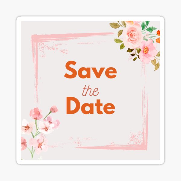 Save The Date Pink Sticker by Nexidia for iOS & Android