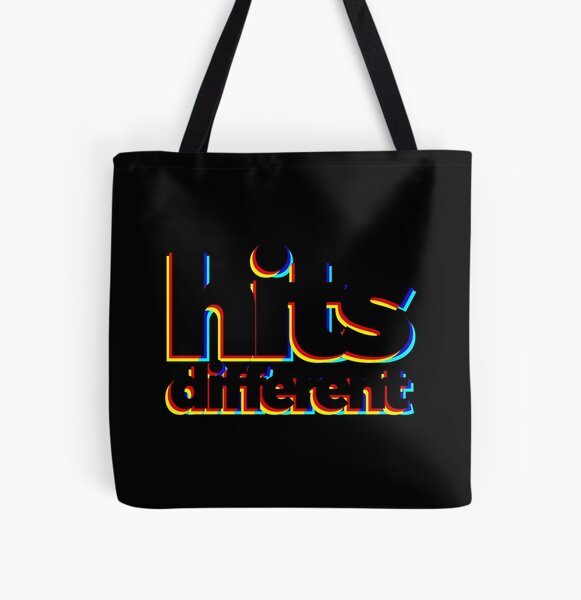 Hits Different All Over Print Tote Bag